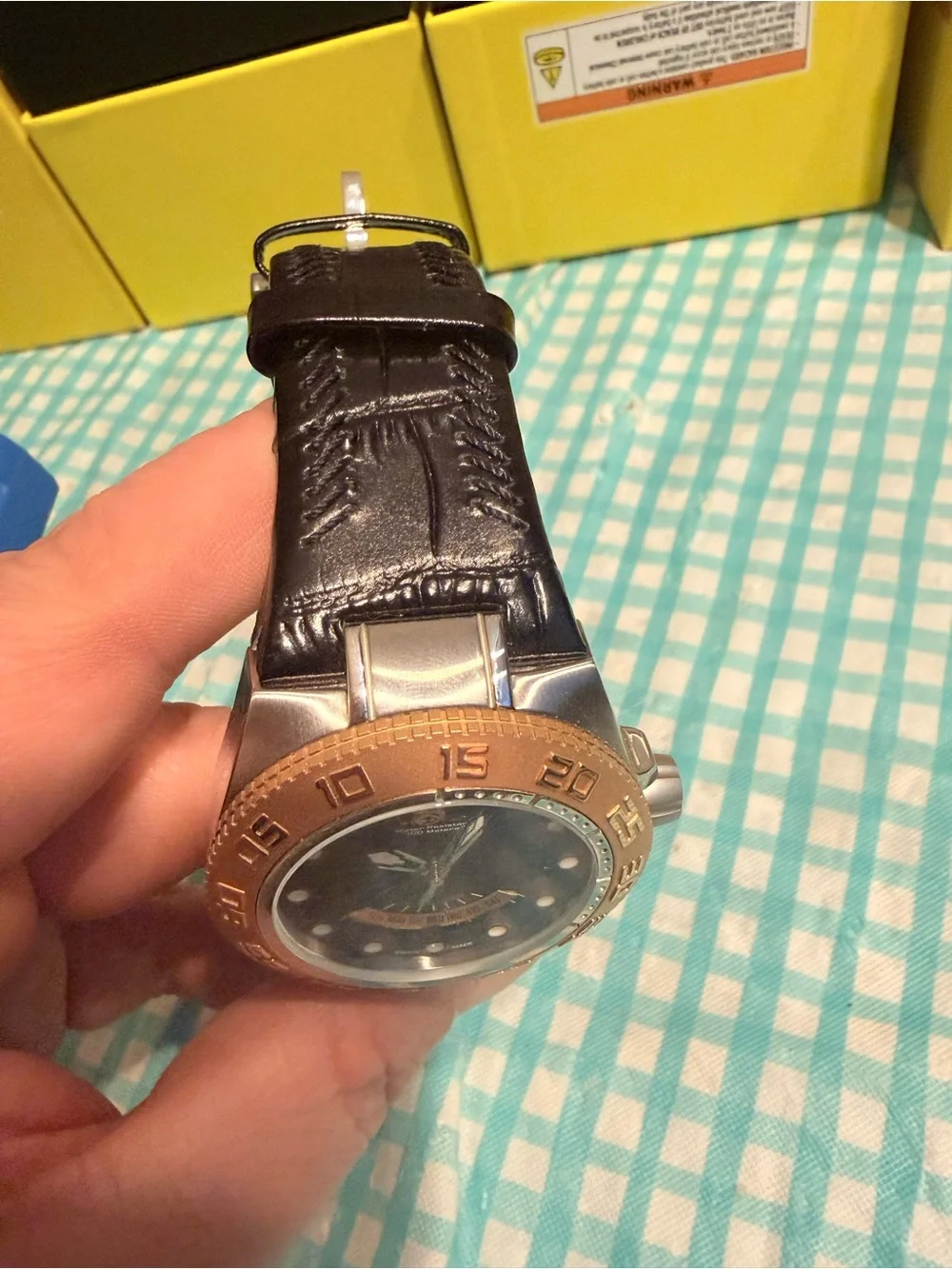 Brand New Swiss Made Subaqua Noma IV Sport-45mm, Black,Rose Gold,Genuine Leather